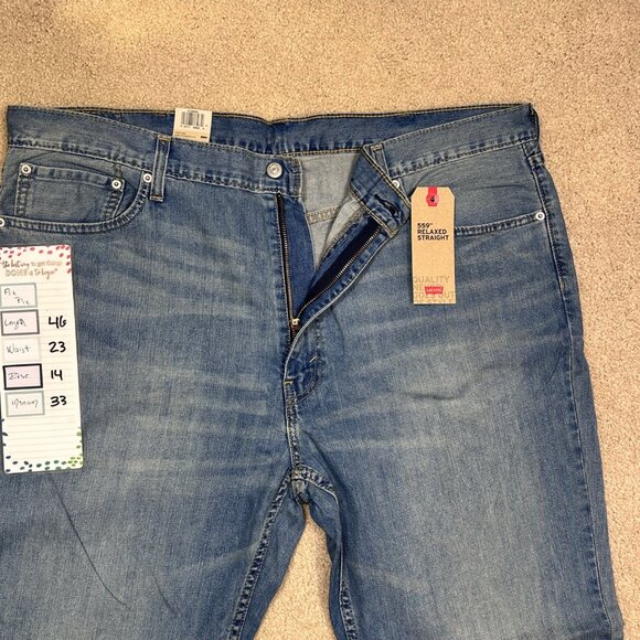 Levi’s 559 Men’s Relaxed Straight Jeans Medium Wash 44x34 Y2K Style NWT - Picture 8 of 10
